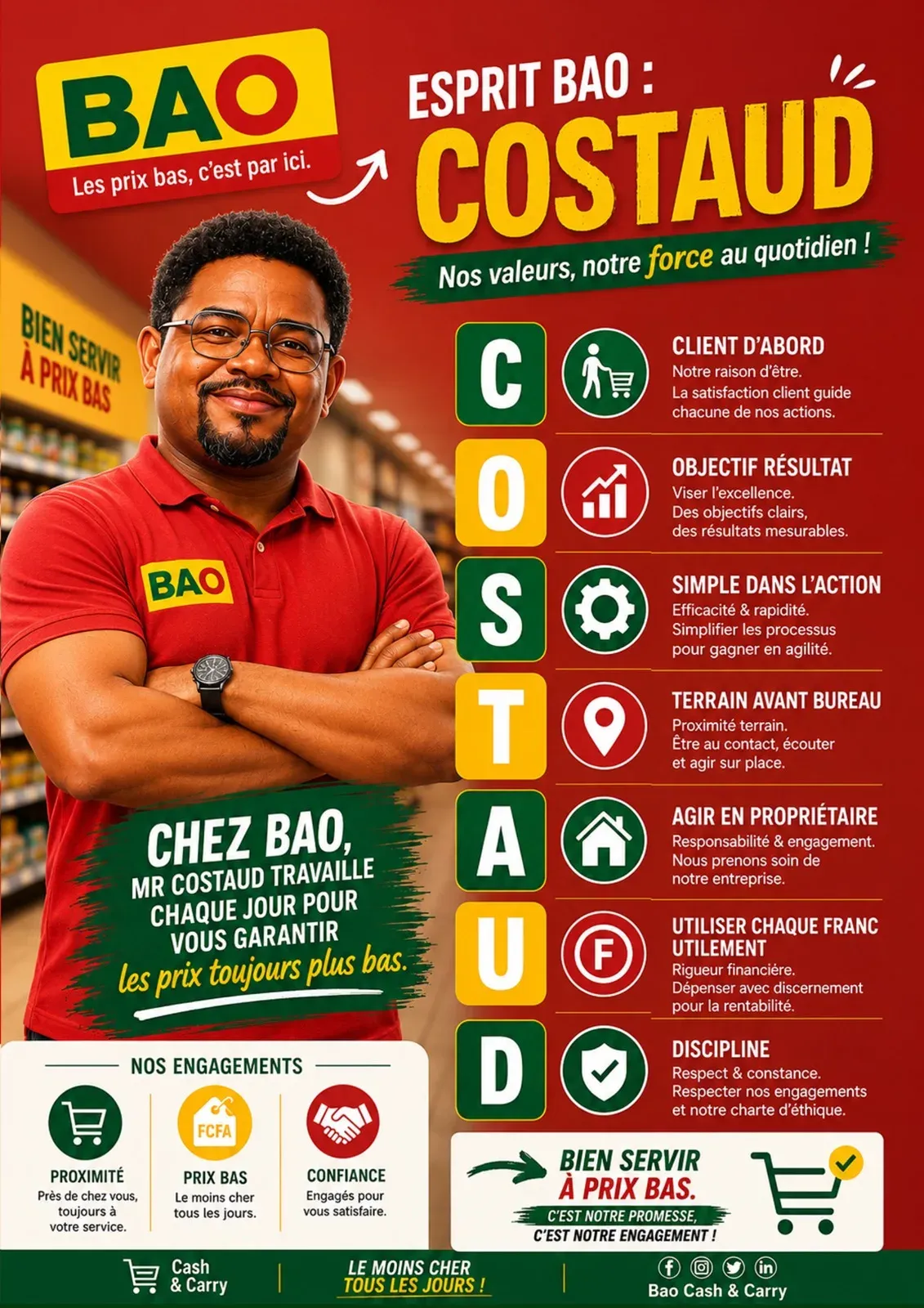 Affiche de campagne BAO avec Mr Costaud